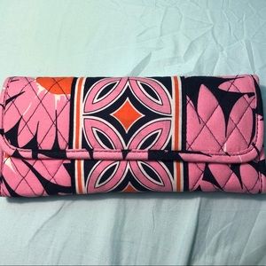 Vera Bradley magnetic closure wallet with strap